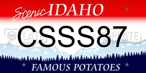 CSSS87 Idaho License Plate