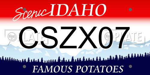CSZX07 Idaho License Plate