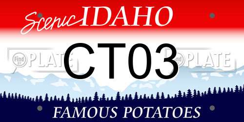 CT03 Idaho License Plate