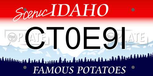 CT0E9I Idaho License Plate