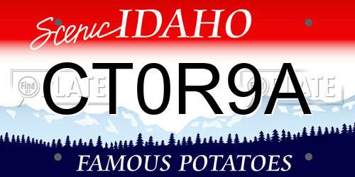 CT0R9A Idaho License Plate