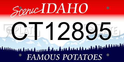 CT12895 Idaho License Plate