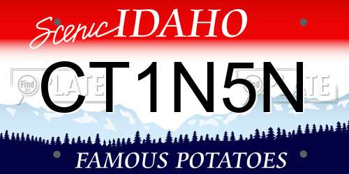 CT1N5N Idaho License Plate