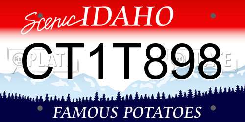 CT1T898 Idaho License Plate