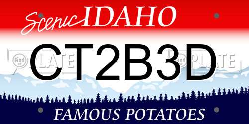 CT2B3D Idaho License Plate