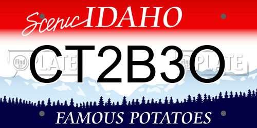 CT2B3O Idaho License Plate