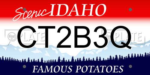 CT2B3Q Idaho License Plate