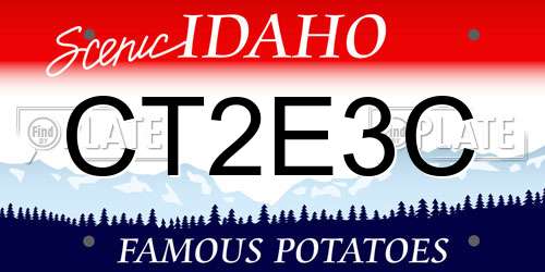 CT2E3C Idaho License Plate