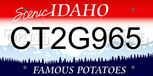 CT2G965 Idaho License Plate