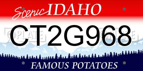 CT2G968 Idaho License Plate