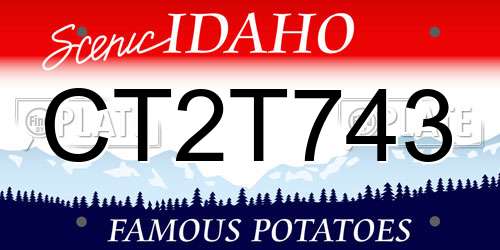 CT2T743 Idaho License Plate