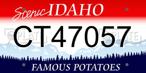 CT47057 Idaho License Plate
