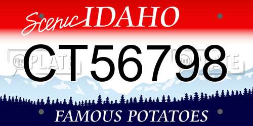 CT56798 Idaho License Plate