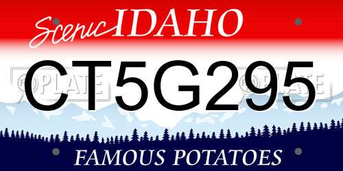 CT5G295 Idaho License Plate