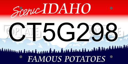 CT5G298 Idaho License Plate