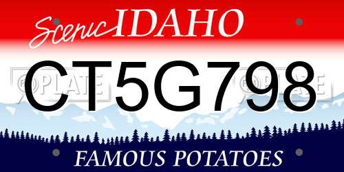 CT5G798 Idaho License Plate