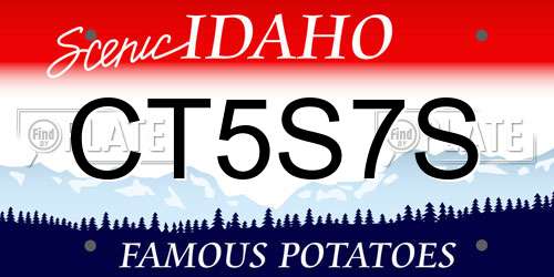 CT5S7S Idaho License Plate