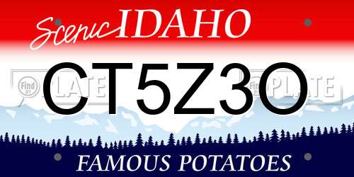 CT5Z3O Idaho License Plate