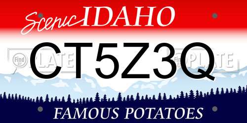CT5Z3Q Idaho License Plate
