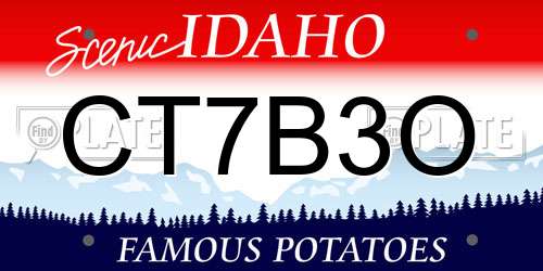 CT7B3O Idaho License Plate