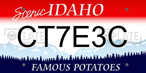 CT7E3C Idaho License Plate