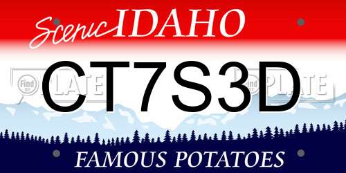 CT7S3D Idaho License Plate