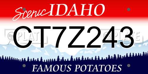 CT7Z243 Idaho License Plate