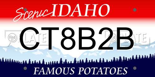 CT8B2B Idaho License Plate