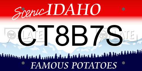 CT8B7S Idaho License Plate