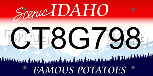 CT8G798 Idaho License Plate