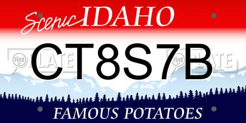 CT8S7B Idaho License Plate