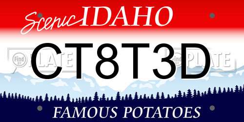 CT8T3D Idaho License Plate