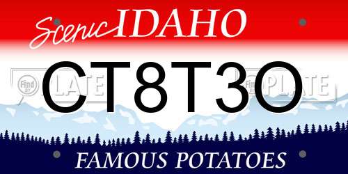 CT8T3O Idaho License Plate