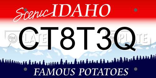 CT8T3Q Idaho License Plate