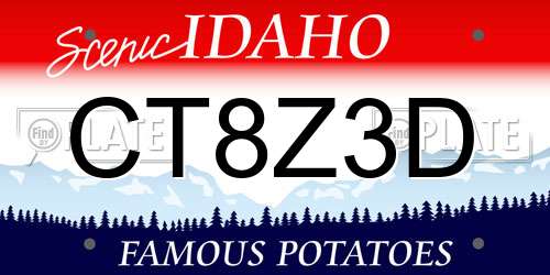 CT8Z3D Idaho License Plate