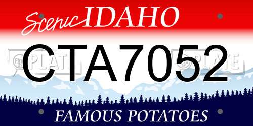 CTA7052 Idaho License Plate