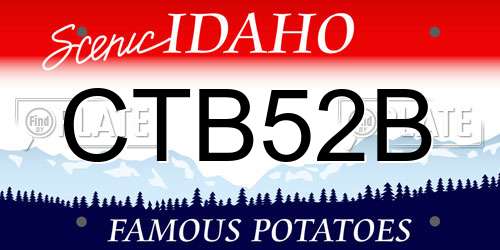 CTB52B Idaho License Plate