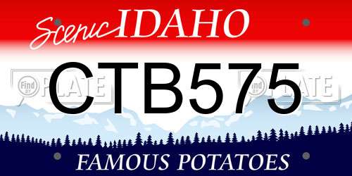 CTB575 Idaho License Plate