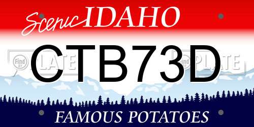 CTB73D Idaho License Plate