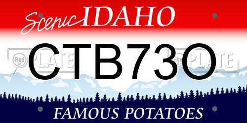 CTB73O Idaho License Plate