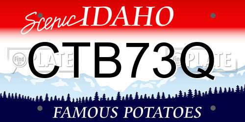 CTB73Q Idaho License Plate