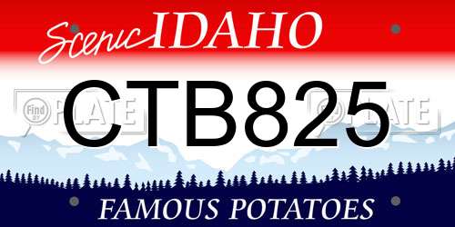 CTB825 Idaho License Plate