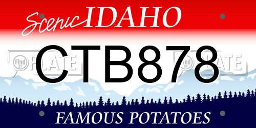 CTB878 Idaho License Plate