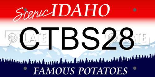 CTBS28 Idaho License Plate