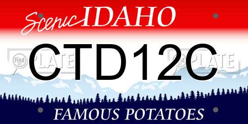 CTD12C Idaho License Plate