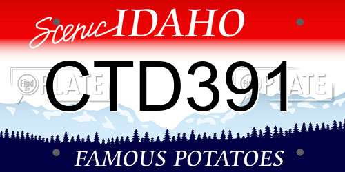CTD391 Idaho License Plate