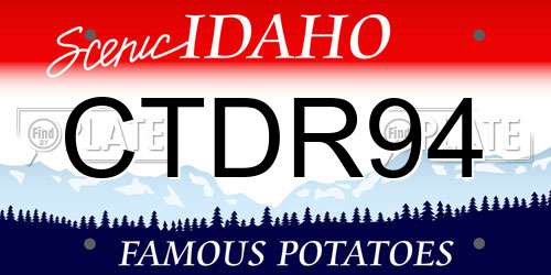 CTDR94 Idaho License Plate