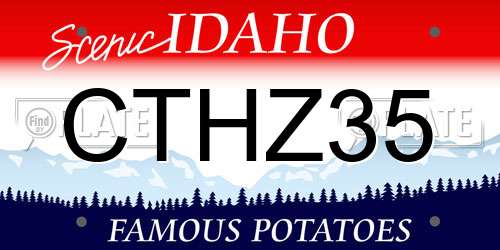 CTHZ35 Idaho License Plate