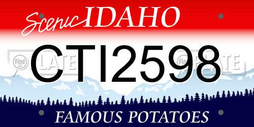 CTI2598 Idaho License Plate