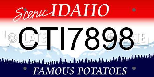 CTI7898 Idaho License Plate